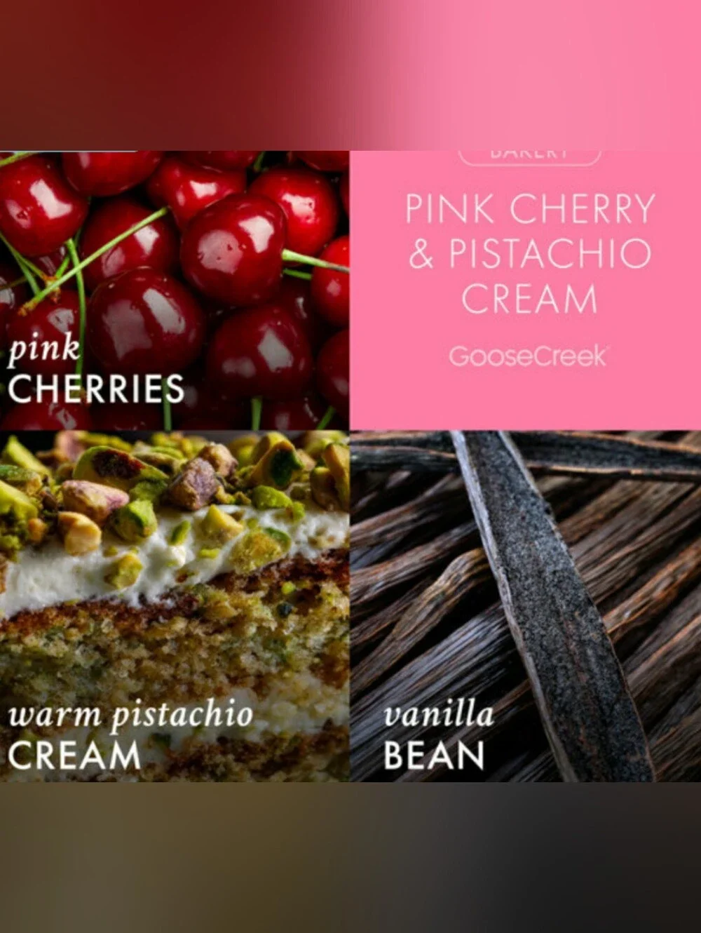PINK CHERRY & PISTACHIO CREAM -Goose Creek Candle Wax Melts- $8 per pack